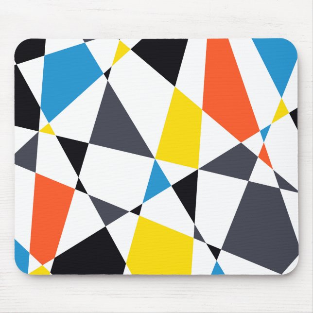 Colourful, cool, trendy, modern geometric shapes mouse pad (Front)