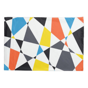 Colourful, cool, trendy, modern geometric shapes pillowcase