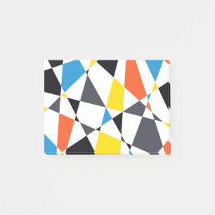 Colourful, cool, trendy, modern geometric shapes post-it notes