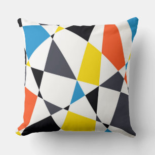 Colourful, cool, trendy, modern geometric shapes throw pillow