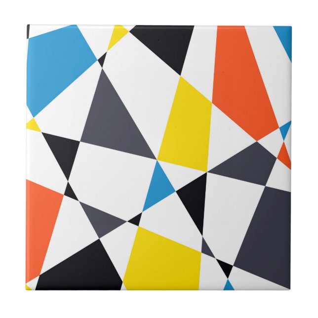 Colourful, cool, trendy, modern geometric shapes tile (Front)