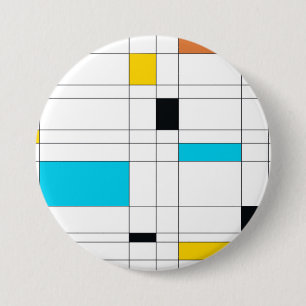 Colourful, cool, trendy, modern illustration art 3 inch round button