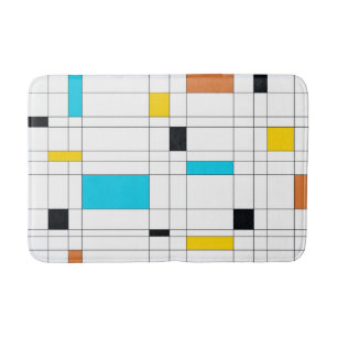 Colourful, cool, trendy, modern illustration art bath mat