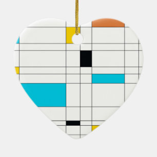 Colourful, cool, trendy, modern illustration art ceramic ornament