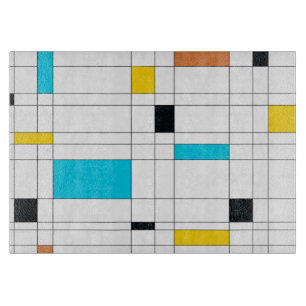 Colourful, cool, trendy, modern illustration art cutting board