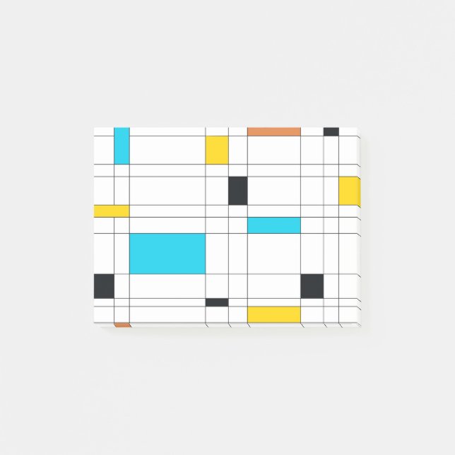 Colourful, cool, trendy, modern illustration art post-it notes (Front)