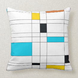 Colourful, cool, trendy, modern illustration art throw pillow