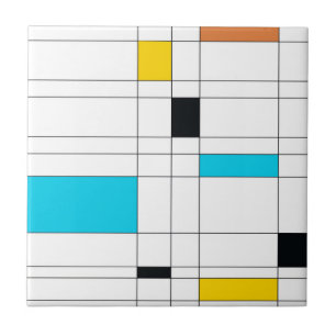 Colourful, cool, trendy, modern illustration art tile