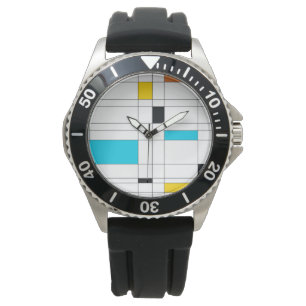 Colourful, cool, trendy, modern illustration art watch