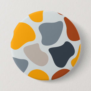 Colourful, cool, trendy, modern organic geometric 3 inch round button