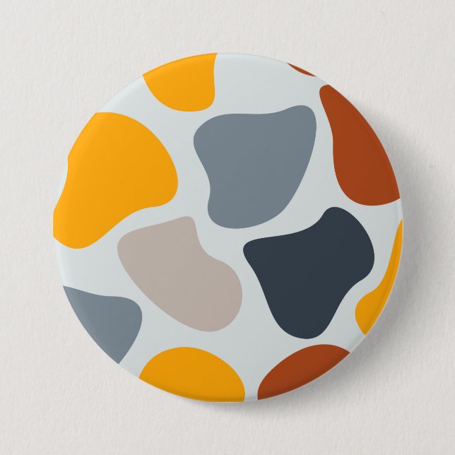 Colourful, cool, trendy, modern organic geometric 3 inch round button (Front)