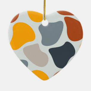 Colourful, cool, trendy, modern organic geometric ceramic ornament