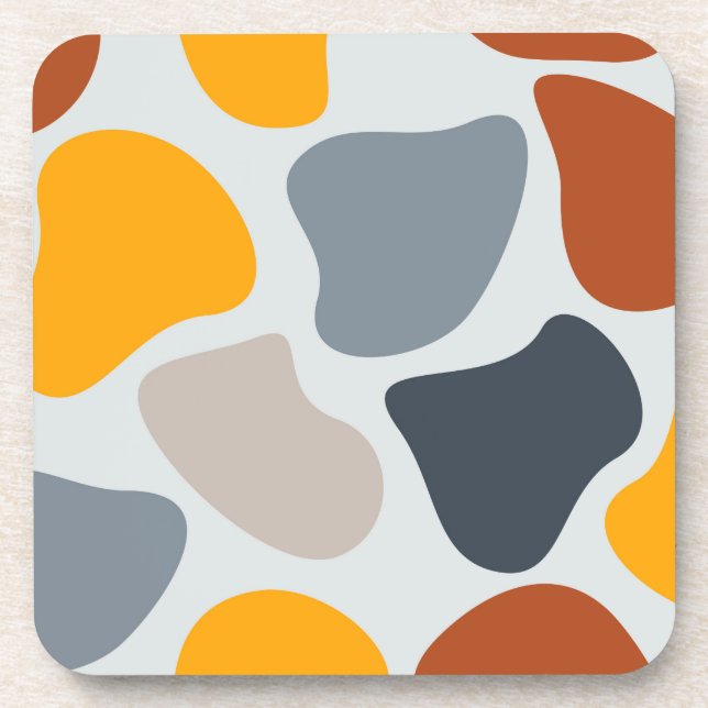 Colourful, cool, trendy, modern organic geometric coaster (Front)