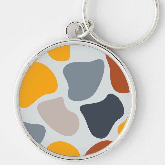 Colourful, cool, trendy, modern organic geometric keychain (Front)