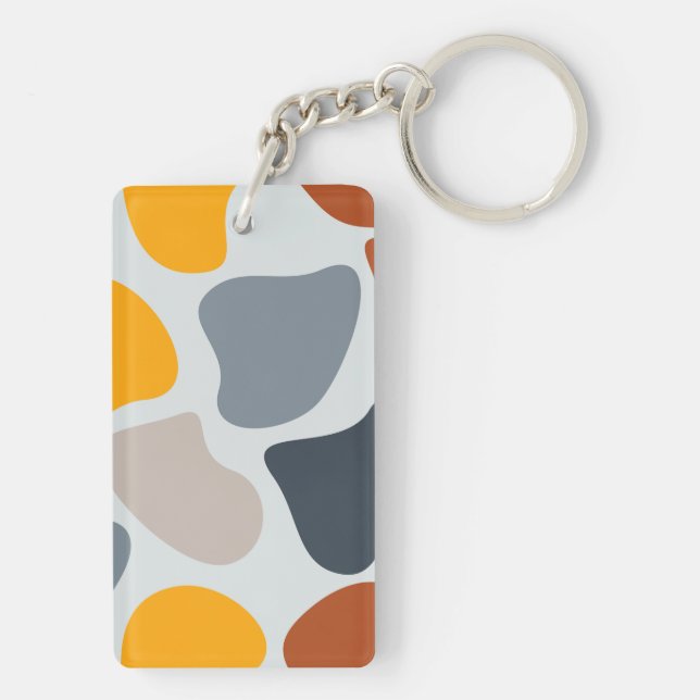Colourful, cool, trendy, modern organic geometric keychain (Back)