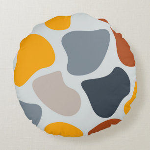 Colourful, cool, trendy, modern organic geometric round pillow