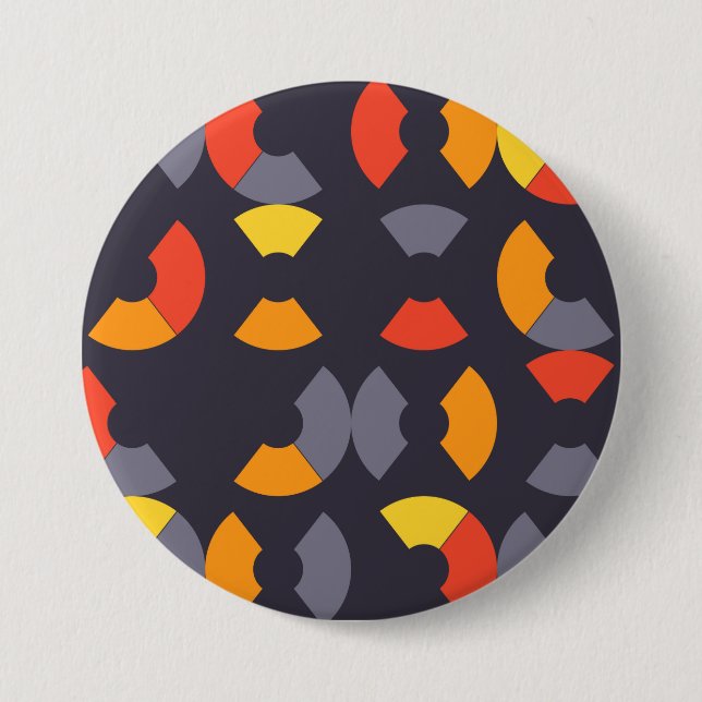 Colourful, cool, trendy, modern, urban circular 3 inch round button (Front)