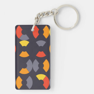 Colourful, cool, trendy, modern, urban circular ar keychain