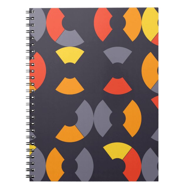 Colourful, cool, trendy, modern, urban circular notebook (Front)