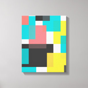 Colourful, cool, trendy, urban geometric shape art canvas print