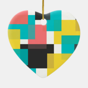 Colourful, cool, trendy, urban geometric shape art ceramic ornament