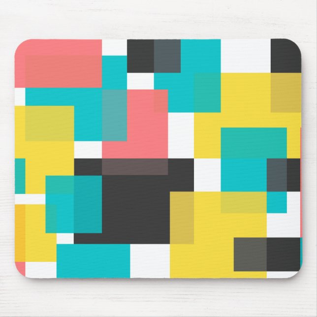 Colourful, cool, trendy, urban geometric shape art mouse pad (Front)