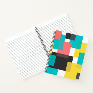 Colourful, cool, trendy, urban geometric shape art notebook