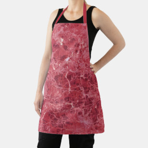 Colourful Coral Red Marble Apron