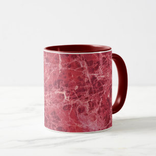 Colourful Coral Red Marble Mug