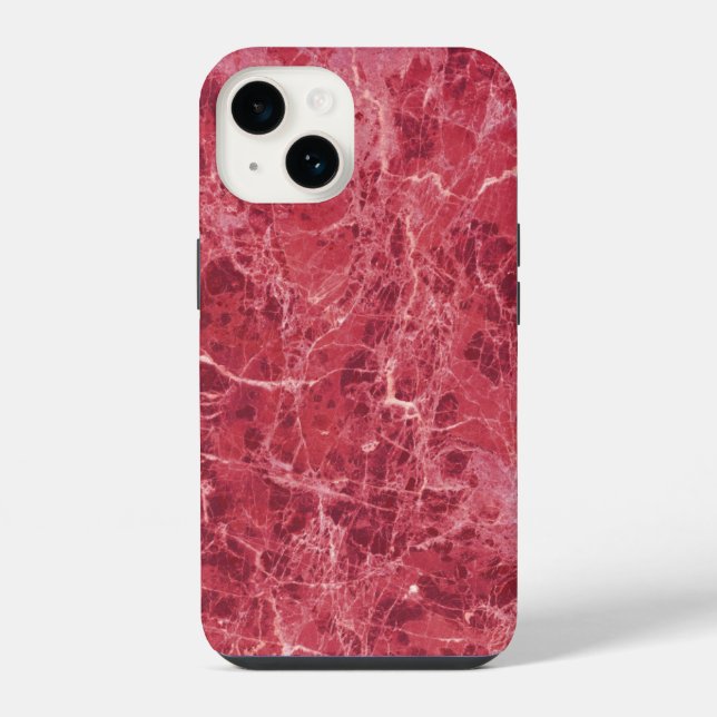 Colourful Coral Red Marble Texture iPhone Case (Back)