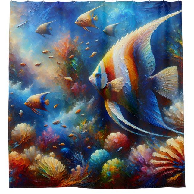 “Colourful Coral Reef Angelfish Art” (Front)
