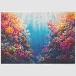 Colourful Coral Reef Decoupage Tissue Paper