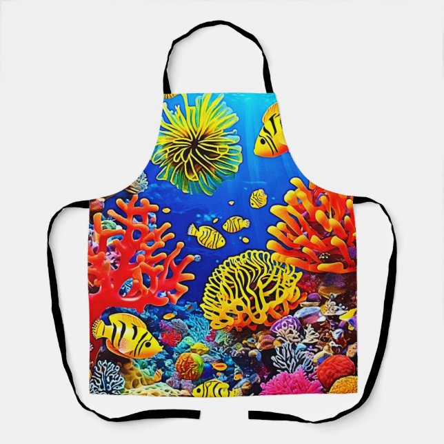 Colourful Coral Reef Design  Apron (Front)
