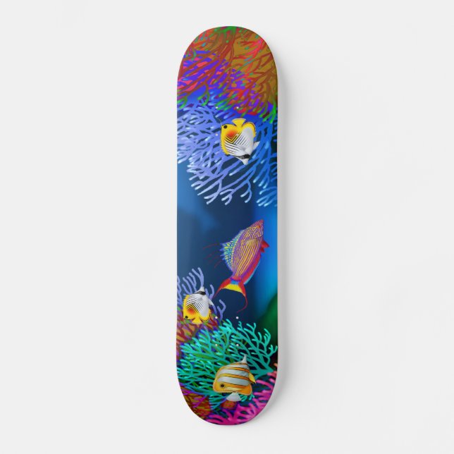 Colourful Coral Reef Fish Skateboard (Front)
