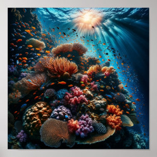 Colourful Coral Reef Poster
