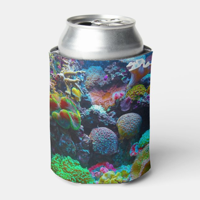 Colourful Coral Underwater Can Cooler (Can Front)