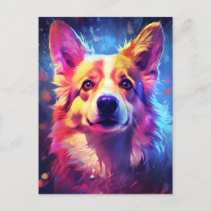 Colourful Corgi Postcard