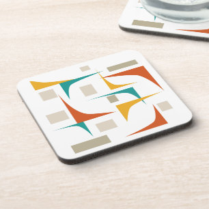 Colourful Corners And Rectangles Atomic Mid Centur Coaster