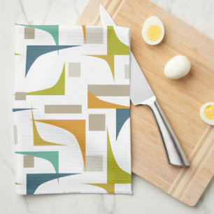 Colourful Corners Mid Century Modern Pattern Kitchen Towel