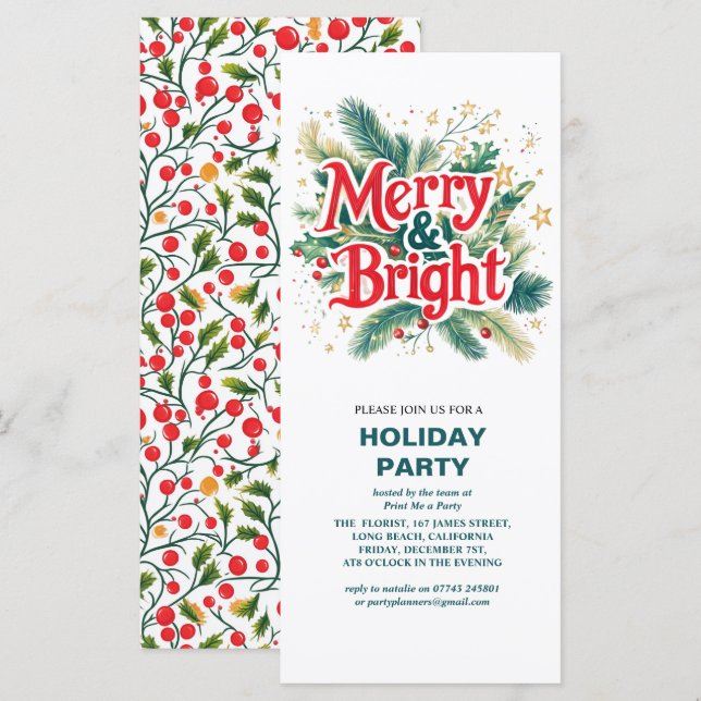 Colourful Corporate Merry & Bright Christmas Party (Front/Back)