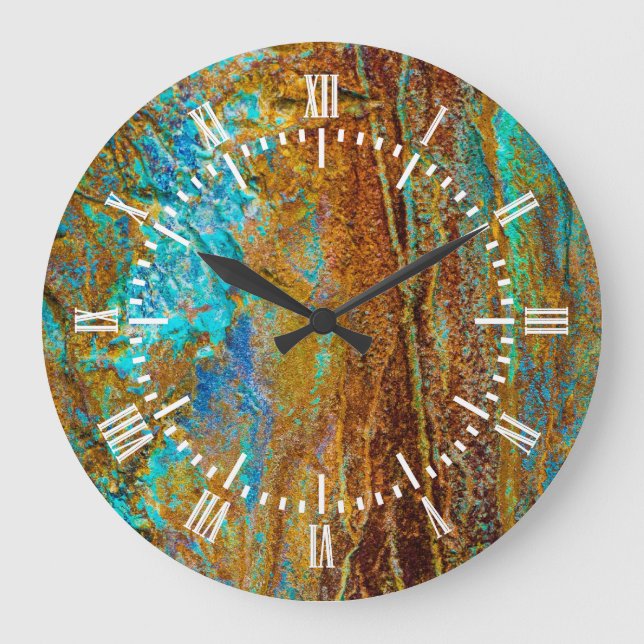 Colourful Corrosion Large Clock (Front)