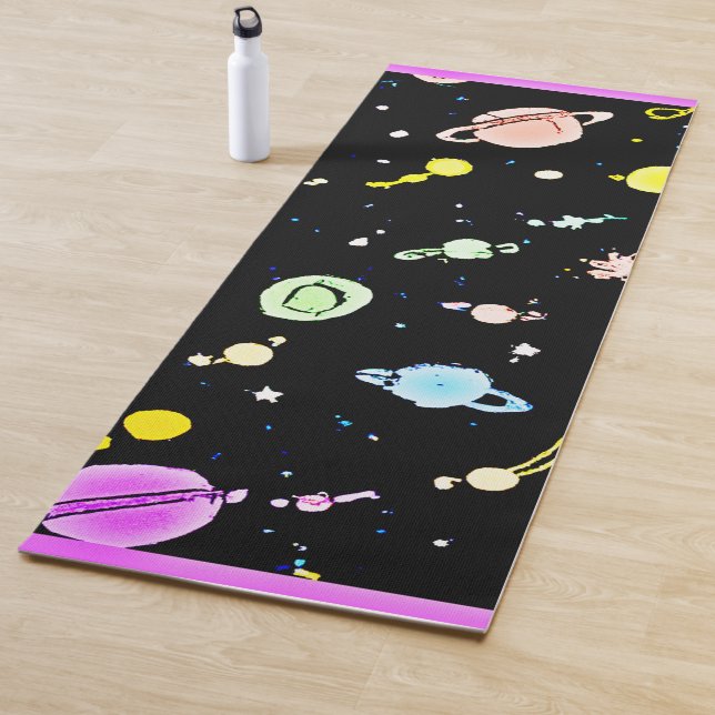 Colourful Cosmic Celestial Splendour Pattern Yoga Mat (In Situ)
