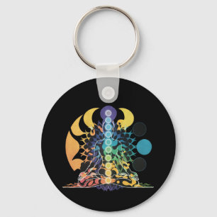 Colourful Cosmic Chakra Meditation Spiritual Energ Keychain