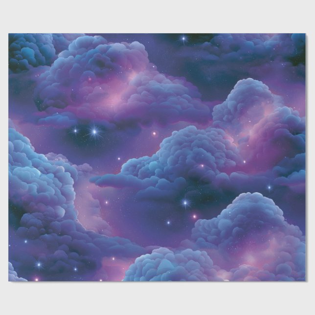 Colourful Cosmic Nebula Wrapping Paper (Flat)