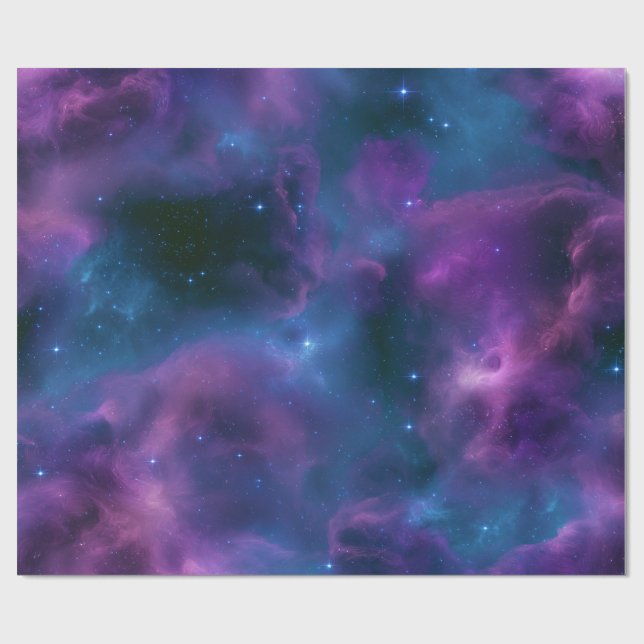 Colourful Cosmic Nebula Wrapping Paper (Flat)