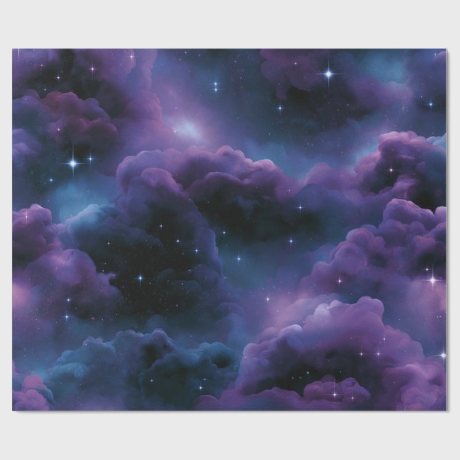 Colourful Cosmic Nebula Wrapping Paper (Flat)