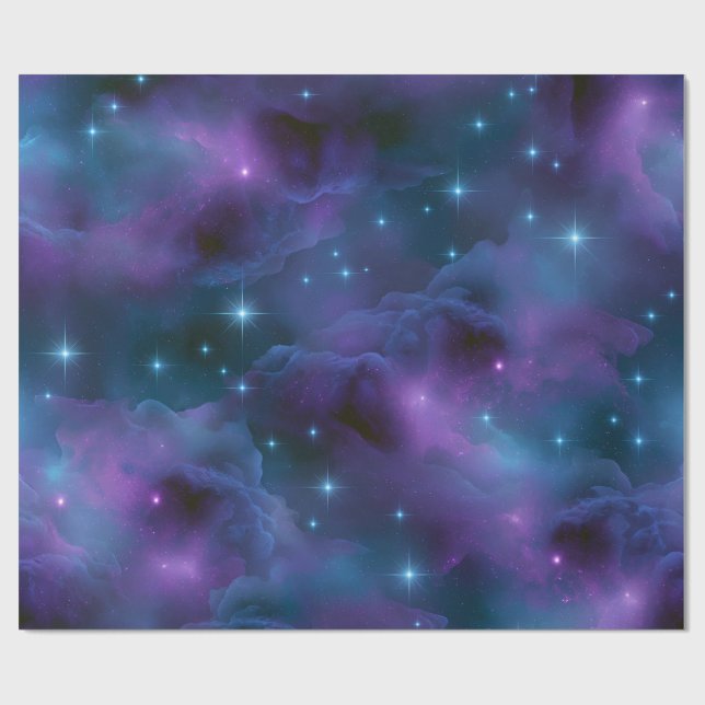 Colourful Cosmic Nebula Wrapping Paper (Flat)
