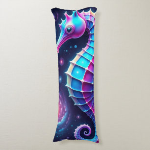 Colourful Cosmic Seahorse Body Pillow