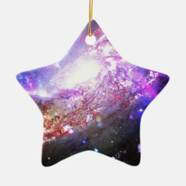 Colourful Cosmos Ceramic Ornament (Front)