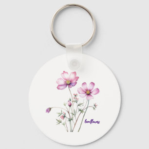 Colourful cosmos flowers, Colourful Blooms Keychain